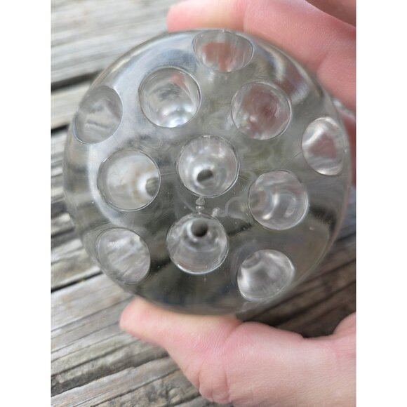 2 Small Vintage Glass Flower Frogs 11 Holes 3 inch Floral - Picture 13 of 16